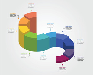 Wall Mural - timeline graph chart template for infographic for presentation for 10 element