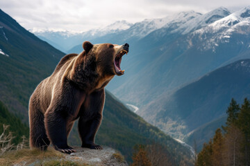 wild bear roaring created with ai