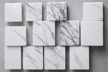 Wall Mural - Smooth bricks of marble of abstract patterns., created with generative ai