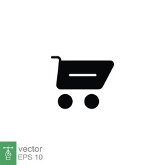 Poster - Shopping cart icon. Simple solid style for web template and app. Shop, retail, trolley, basket, bag, store. Black silhouette, glyph symbol. Vector illustration design on white background. EPS 10.
