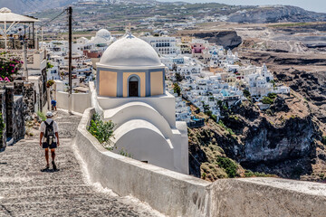 Wall Mural - church of the holy cross in oia island