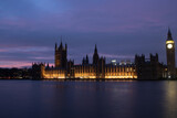 Fototapeta Londyn - Big ben, the palace of westminster and bridge in london at sunset, uk- 2023