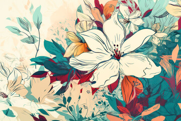 Wall Mural - Abstract flower design illustration. Generative AI.