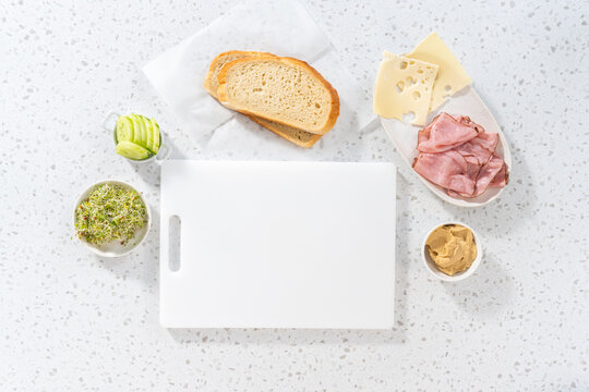 Wall Mural - Ham, Cucumber, and Sprout Sandwich