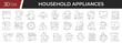 © top dog - Household linear icons set. Collection of 30 icons in black