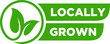 © muh - Locally grown flat stamp or slogan, locally grown label,  eco-friendly emblem for packaging of regional farming fruits or vegetables
