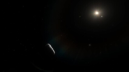 Wall Mural - Huge asteroid in the solar system. Potentially dangerous meteorite for the Earth and other planets of the solar system