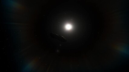 Wall Mural - Huge asteroid in the solar system. Potentially dangerous meteorite for the Earth and other planets of the solar system