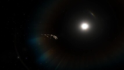 Wall Mural - Huge asteroid in the solar system. Potentially dangerous meteorite for the Earth and other planets of the solar system