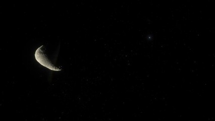 Wall Mural - huge asteroid in the solar system. potentially dangerous meteorite for the earth and other planets o