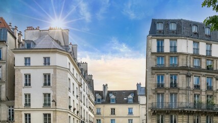 Wall Mural - Paris, typical facades 