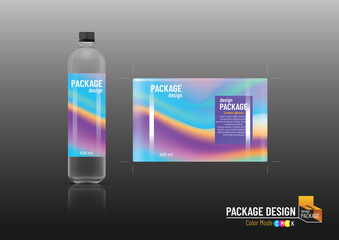 Wall Mural - Package design, Label & Plastic bottles, Mock up, Modern Colorful Fluid Gradient, Vector illustration