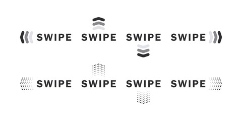 Wall Mural - Swipe arrows icons. Swipe button symbols. Scrolling slide icons. Vector scalable graphics