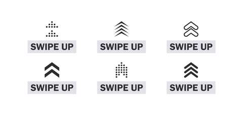 Wall Mural - Swipe up arrows icons. Conceptual swipe symbols. Scrolling slide icons. Vector scalable graphics