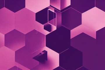 Sticker - Geometric background with purple hexagons and honeycomb structure.., created with generative ai