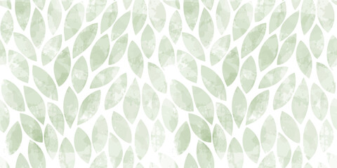  Green leaves seamless vector pattern. Watercolor tea leaf background, textured jungle print.