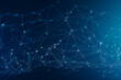 © Saulo Studio - Blue network background, white dots and line connection over a blue gradient background