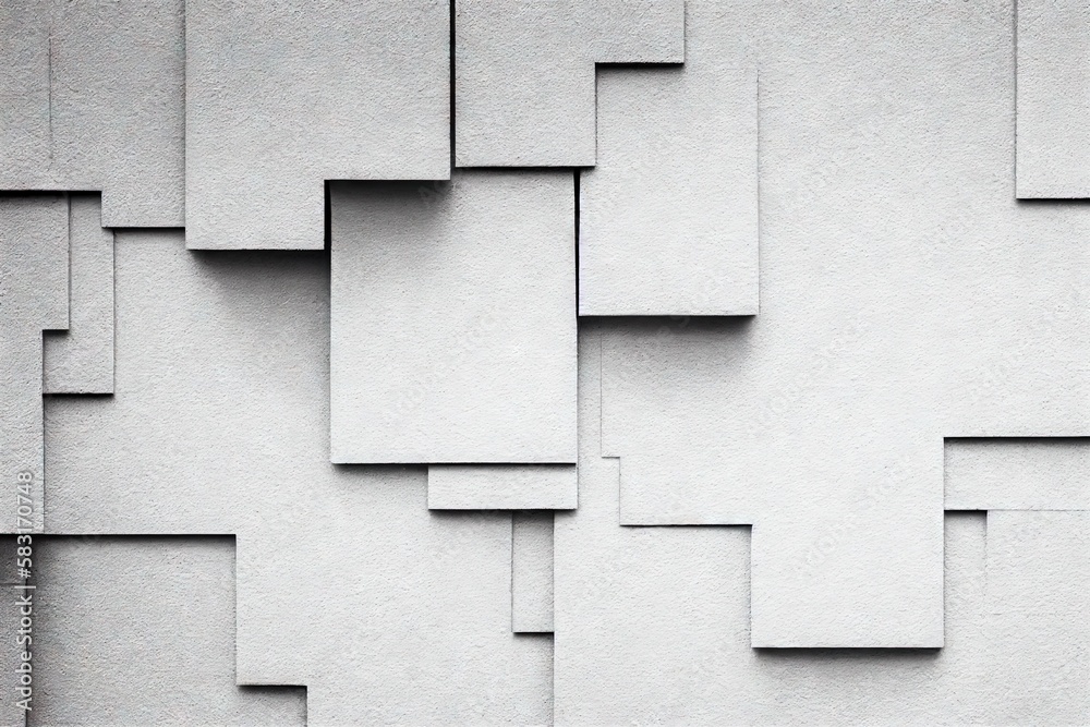 Grey geometric wall with grunge blocks and strong lines on texture made ...