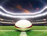 Fototapeta Sport - Rugby Stadium with Rugby Ball