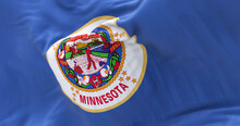 Detail Of The Minnesota State Flag Waving