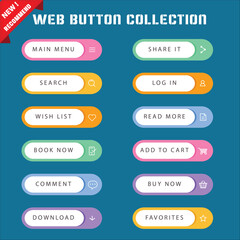 Wall Mural - flat design call to action button set