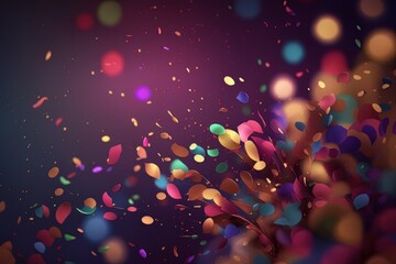 Aufkleber - Colorful confetti on dark background. Generative AI