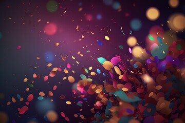 Aufkleber - Colorful confetti on dark background. Generative AI