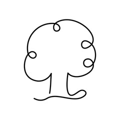 Naklejka na meble Tree monoline icon. Continuous line Tree icon. Vector editable stroke.