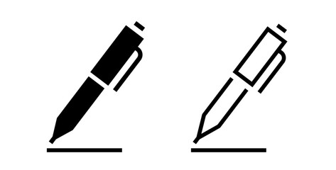 Poster - pen & write icon set. pen, write, signature icon isolated on white background. vector illustration