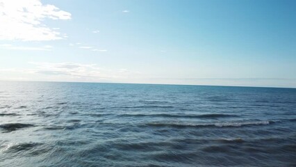 Sticker - Aerial of blue water waves under a blue sky.