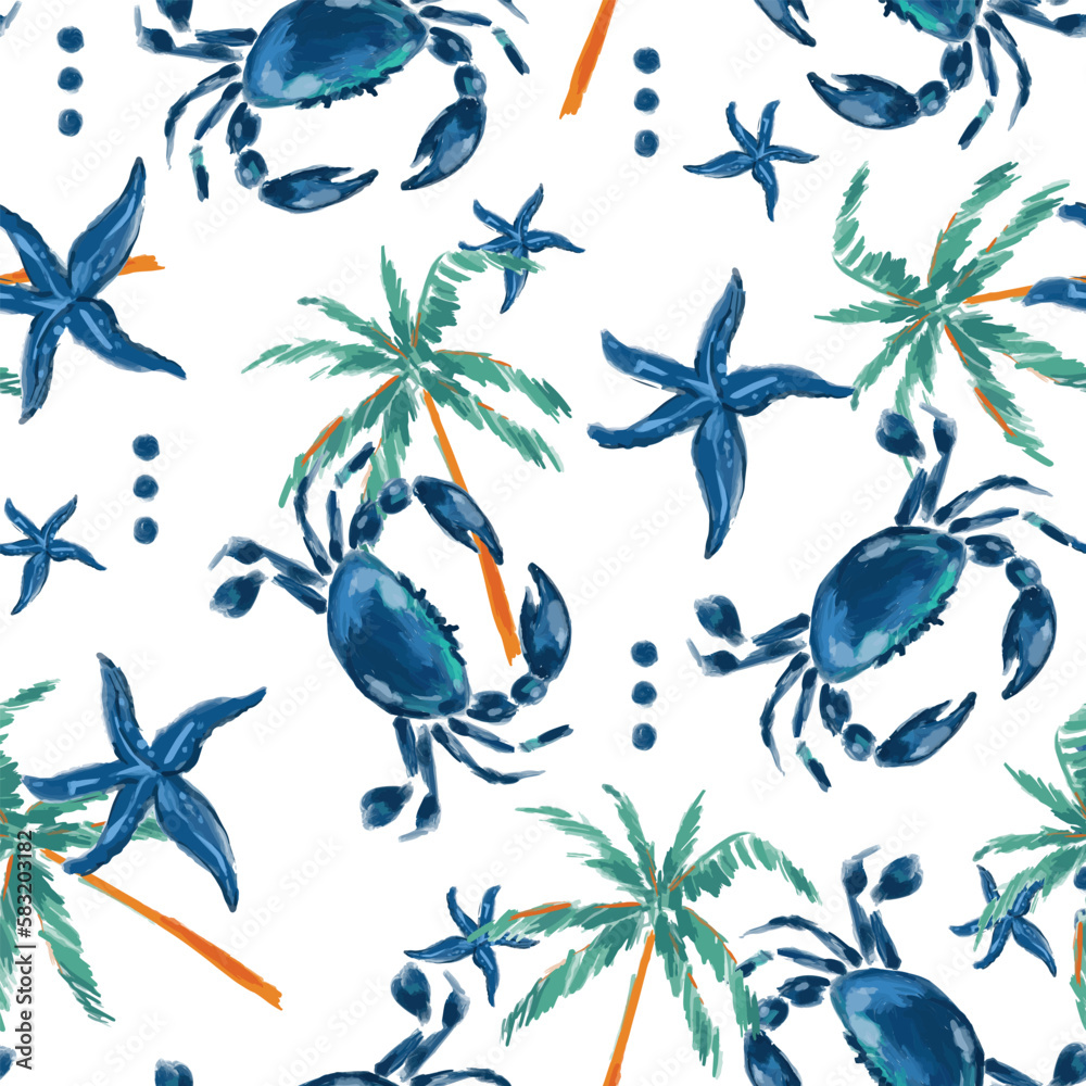 Cute and Colourful summer seamless pattern Vacation Moment with hand ...