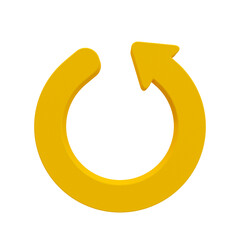 3d minimal restart icon. reset, reload, refresh icon. undo icon. 3d illustration.