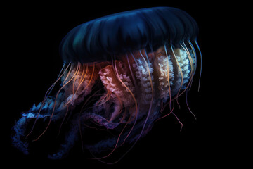 Wall Mural - A Jellyfish on a dark background