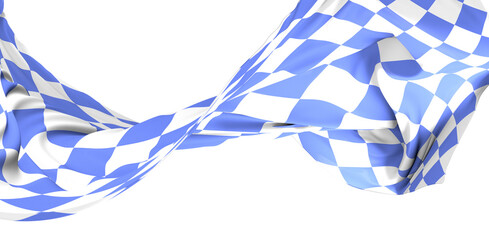 Wall Mural - Flag of Bavaria, Germany. 3D rendering illustration of waving sign symbol.