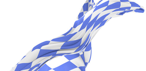 Wall Mural - Flag of Bavaria, Germany. 3D rendering illustration of waving sign symbol.