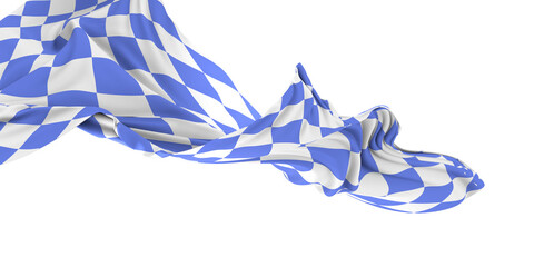 Wall Mural - Flag of Bavaria, Germany. 3D rendering illustration of waving sign symbol.