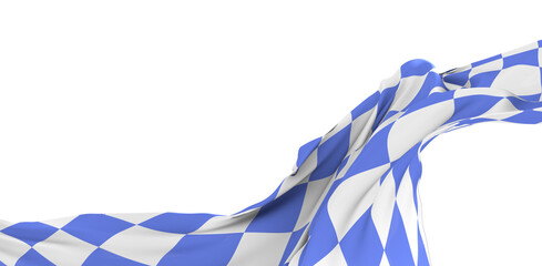 Wall Mural - Flag of Bavaria, Germany. 3D rendering illustration of waving sign symbol.