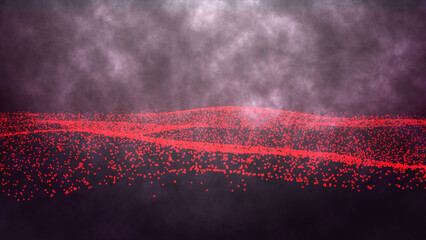 Aufkleber - Blurred lights vector abstract background. Abstract wave moving dots flow particles. Colorful wave of streaming particles on a white background.