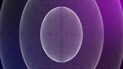 Aufkleber - Point 3D Sphere. Technology background vector. Vector illustration. Abstract digital wave particle. Futuristic point wave. Big data.