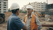 © tl6781 - workers at a construction site, engineer and worker, generative ai, no real persons