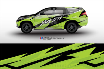 racing car wrap design for vehicle vinyl stickers and automotive company sticker livery	