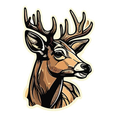 Deer Flat Icon Isolated On White Background