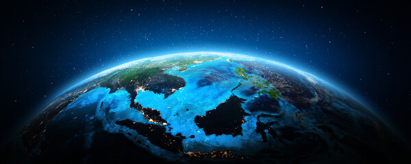 Canvas Print - south-east asia from space