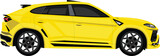 Fototapeta  - Luxury car yellow color, SUV yellow color side view