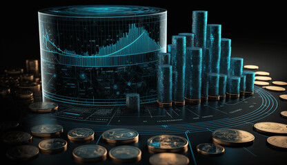 Visualization of earning from currency and digital assets generative ai