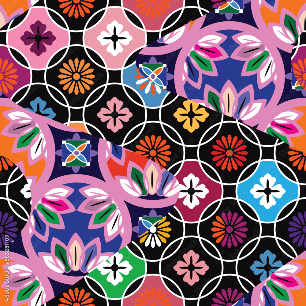 Traditional Japanese Seamless Pattern Background Fabric Patchwork with ...