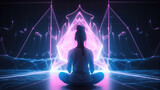 Fototapeta Kosmos - Meditation yoga. generative AI	