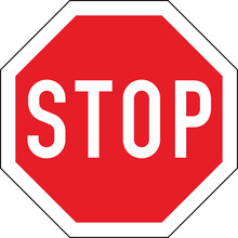 German, Austria And Swiss Road Traffic Stop Sign From The Vienna Convention. German Traffic Sign Stop On Checked Transparent Background. Vector Illustration. Eps 10 Vector File.