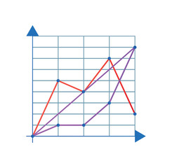 Poster - Info chart concept. Financial literacy and trends. Comparison of statistics and information., marketing research. Interface element for programs and applications. Cartoon flat vector illustration