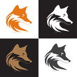 Fox logo head vector illustration simple flat design, Minimalist, Company